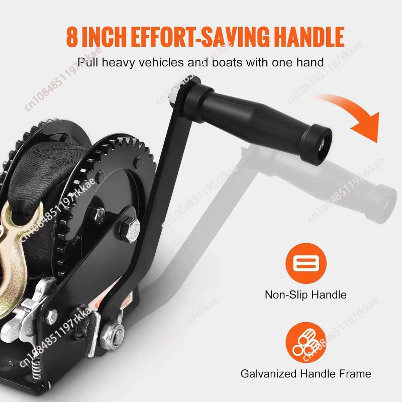 Boat Trailer Winch Strap - Hand Winch 2500 lbs Pulling Capacity