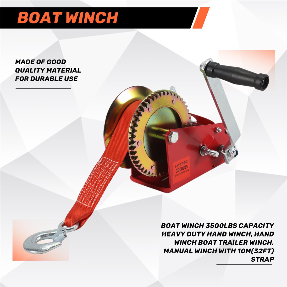 ABLK Boat Winch 3500Lbs Capaci - огляд і ціна Boat Trailer Winch Strap
