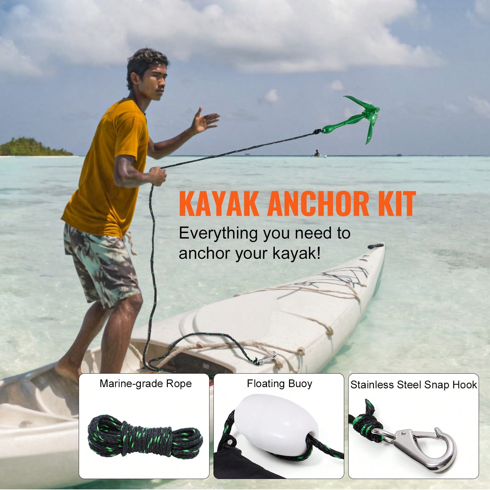 Anchor Kit Hook Pole 3.5 Lb An - огляд і ціна Boat Anchor Kit Galvanized