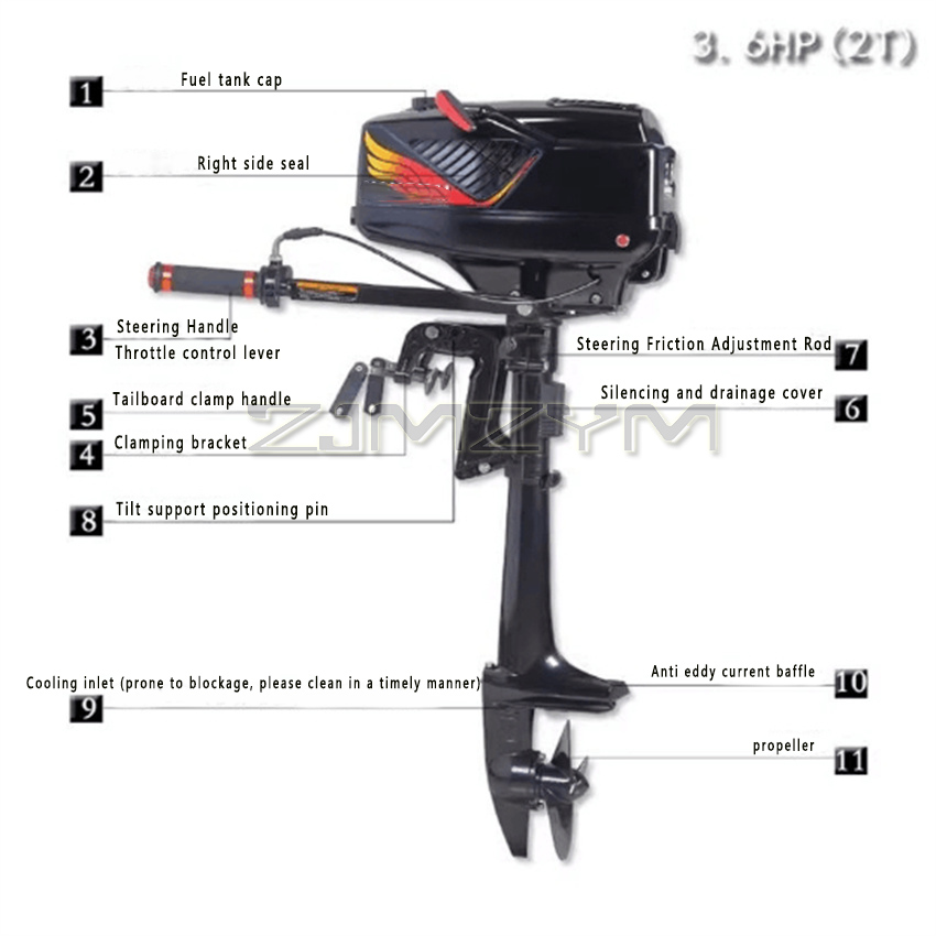 2 Stroke 3.6HP Outboard Motor  - огляд і ціна Electric Outboard Motor 3Hp