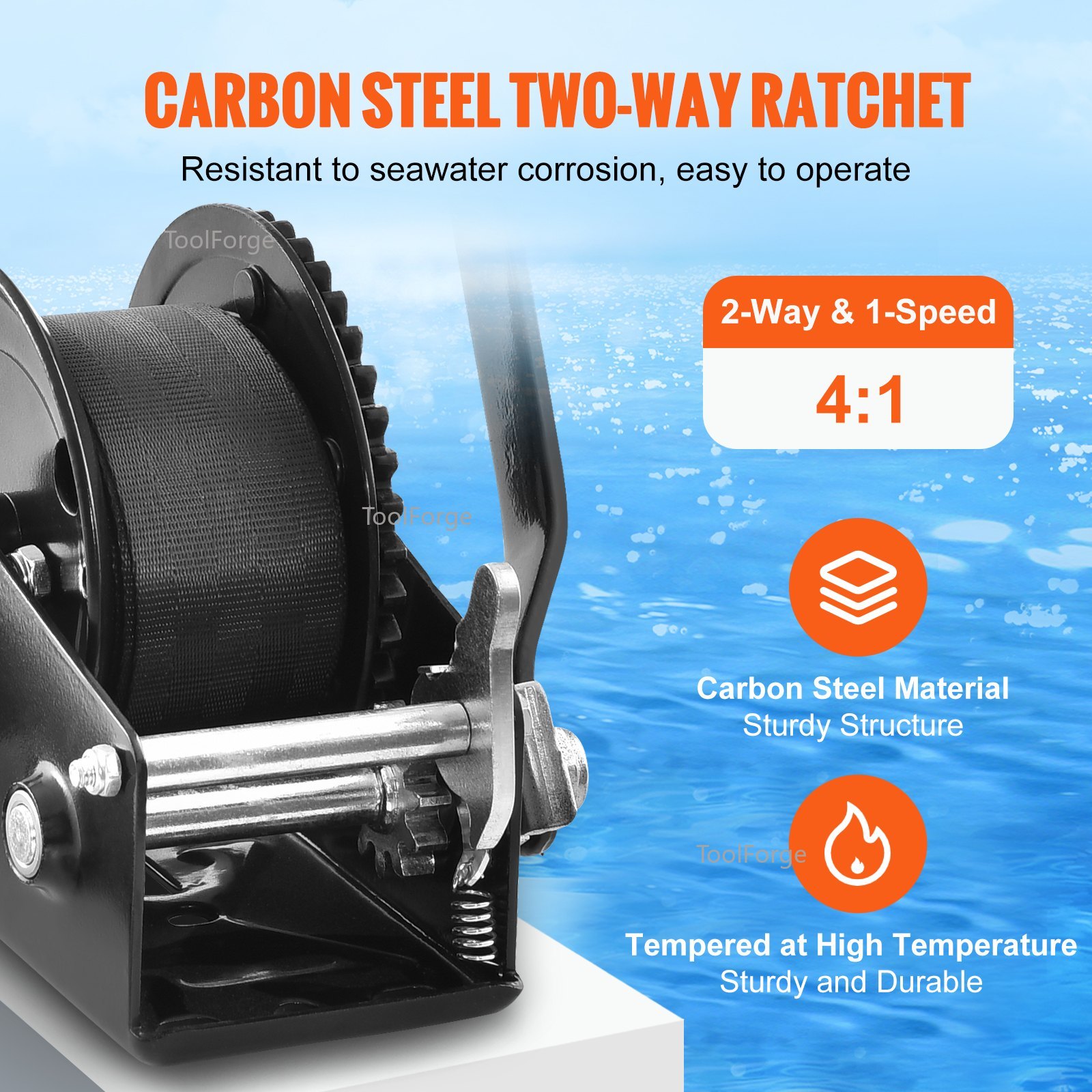 Hand Winch 2500 lbs Pulling Ca - огляд і ціна Boat Trailer Winch Strap