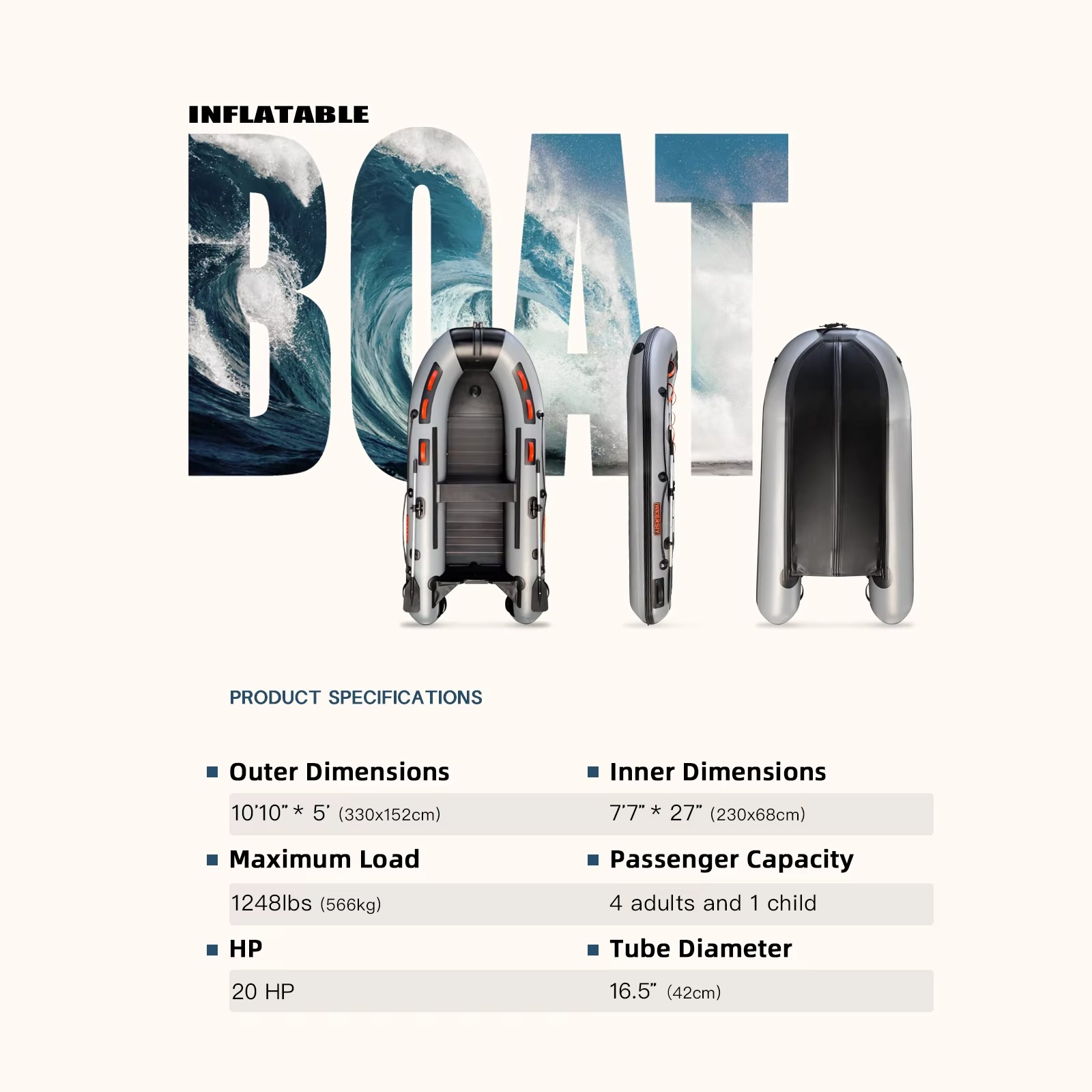 Sports 3.3m Aluminum Alloy PVC - огляд і ціна Inflatable Boat 3.3M Pvc