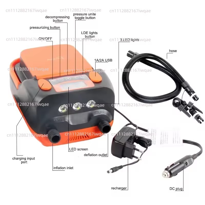HT-790 Rechargeable Inflatable - огляд і ціна Inflatable Boat Electric Pump