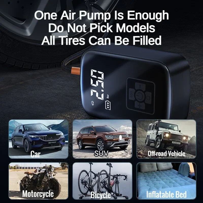 Portable Electric Tire Inflato - огляд і ціна Inflatable Boat Electric Pump