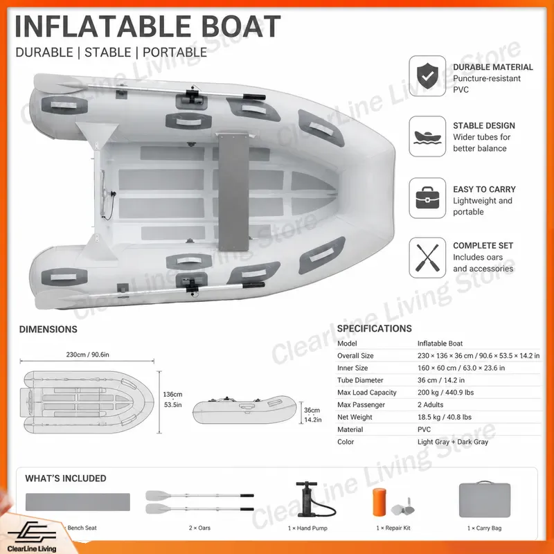 3M 3.3M Mini Inflatable Boat F - огляд і ціна Inflatable Boat 3.3M Pvc