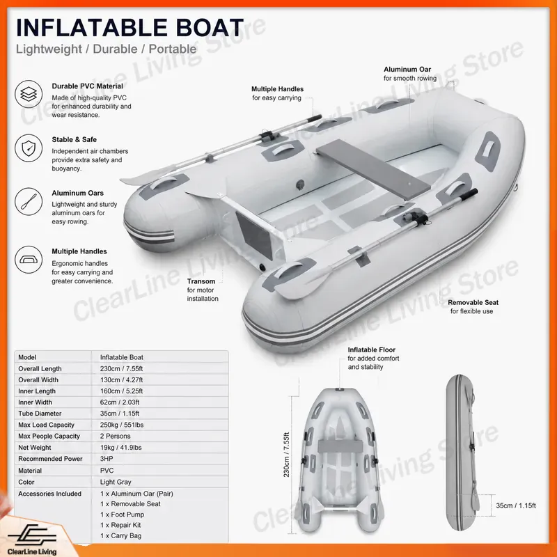 3M 3.3M Mini Inflatable Boat F - огляд і ціна Inflatable Boat 3.3M Pvc