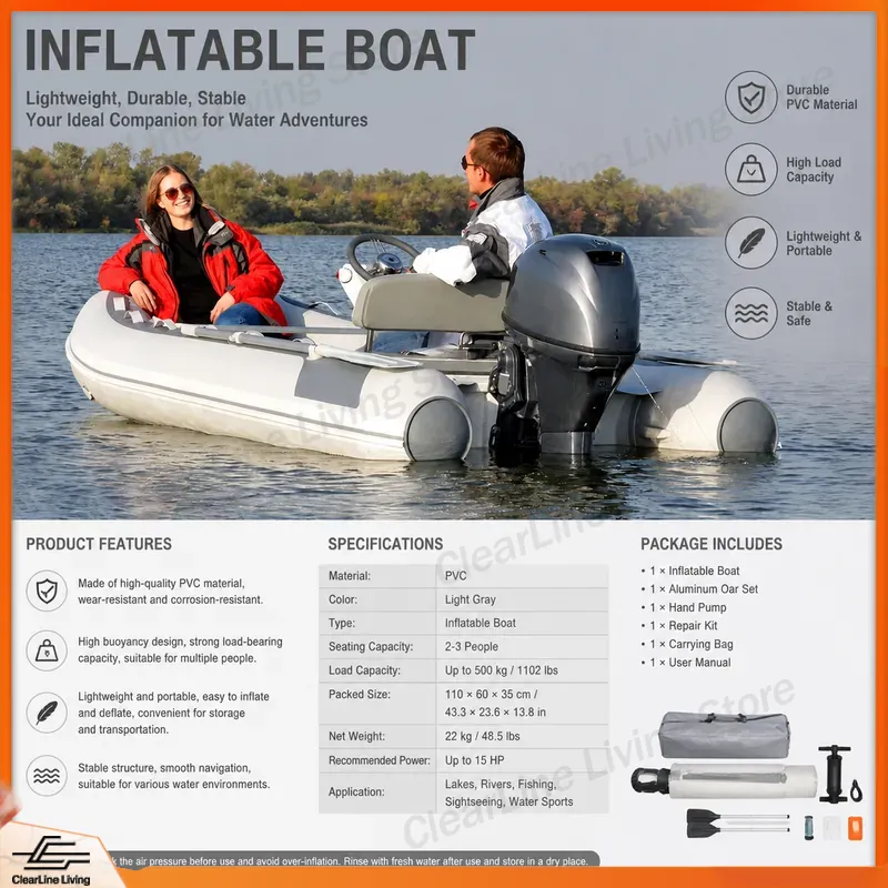 3M 3.3M Mini Inflatable Boat F - огляд і ціна Inflatable Boat 3.3M Pvc
