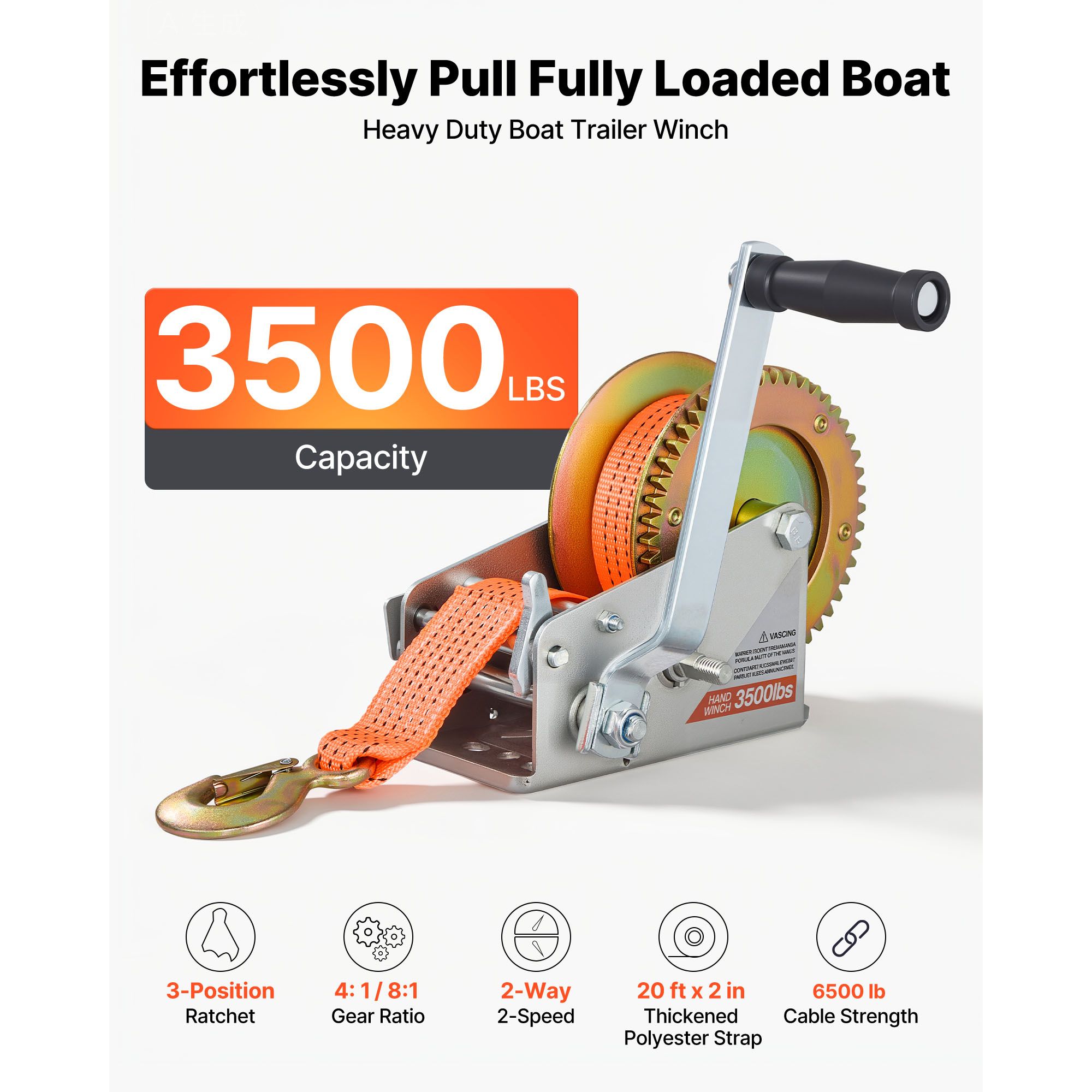 Boat Winch, 3500 lbs Hand Winc - огляд і ціна Boat Trailer Winch Strap